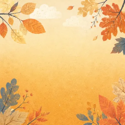 Golden Autumn Leaves Background with Text Space