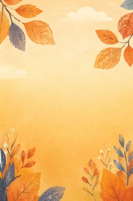 Golden Autumn Leaves Background with Text Space