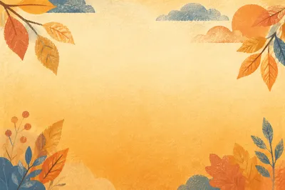 Golden Autumn Leaves Text Space Background