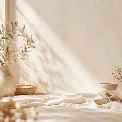 Warm Beige Cream Linen Background