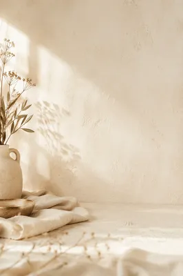 Warm Beige Linen Plaster Background