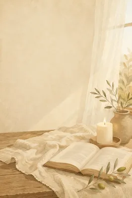 Warm Cream Candle and Linen Table