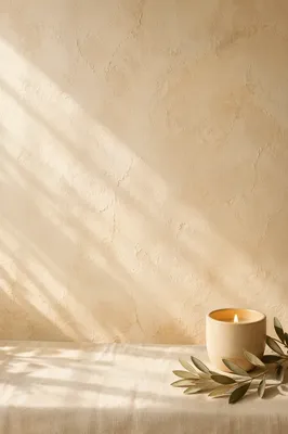 Warm Cream Plaster Wall Still Life