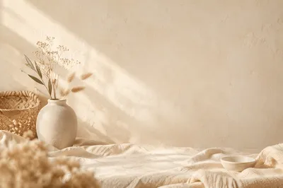 Warm Beige Linen Plaster Background