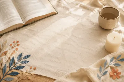 Warm Cream Linen Table Still Life