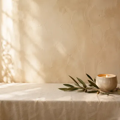 Warm Cream Plaster Wall Still Life