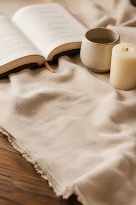 Warm Cream Linen Table Flat Lay