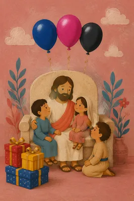 Colorful Birthday Balloons with Gifts
