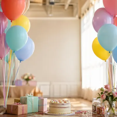 Colorful Birthday Balloons Celebration Background