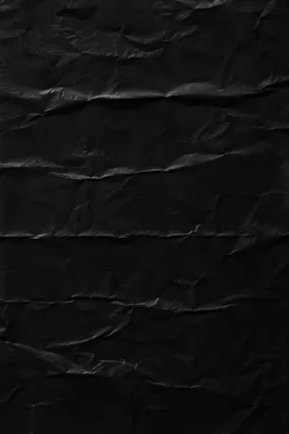 Matte Black Crumpled Paper Texture Background