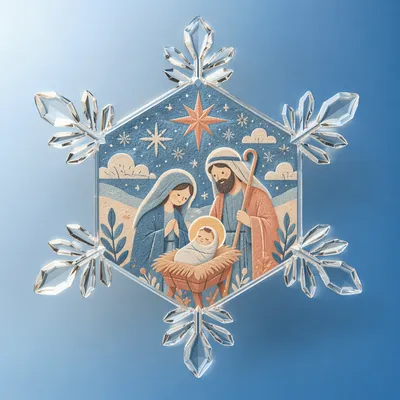 Delicate Snowflake on Smooth Blue Gradient