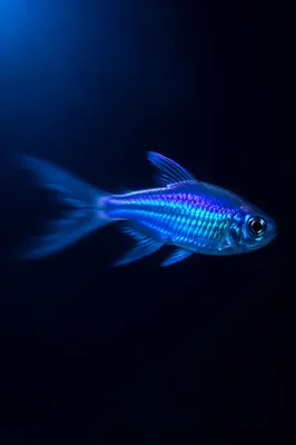 Moody Blue Gradient Tropical Fish Background