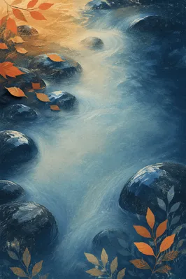 Silky Blue Creek Water Background