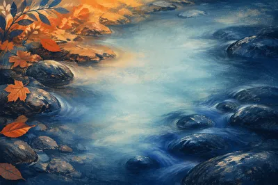 Smooth Blue Creek Water Gradient Background
