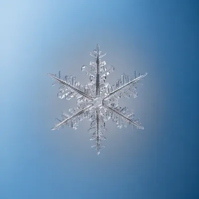 Transparent Snowflake on Smooth Blue Gradient