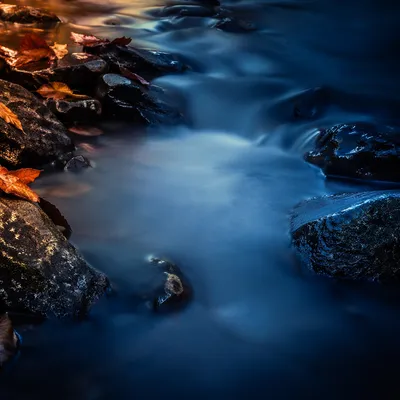 Silky Blue Creek Water Background