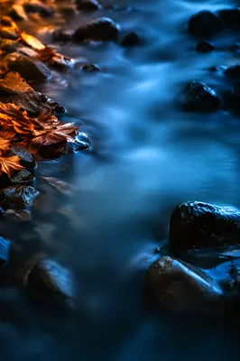 Silky Blue Creek Water Background