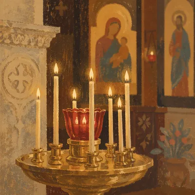 Warm Chapel Candle Bokeh Background
