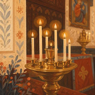 Warm Church Candle Bokeh Background
