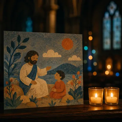 Warm Candlelit Chapel Bokeh Background