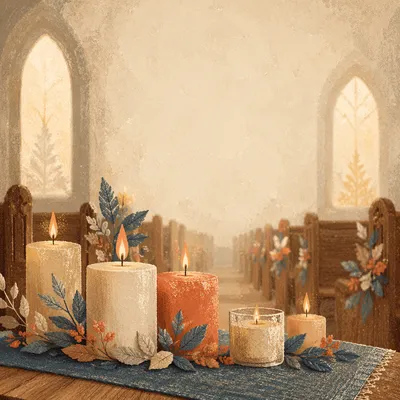 Warm Blurred Chapel Candle Background
