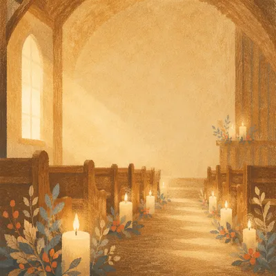 Warm Blurred Chapel Candle Background
