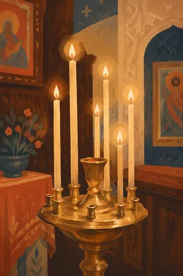 Warm Church Candle Bokeh Background