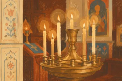 Warm Church Candle Bokeh Background
