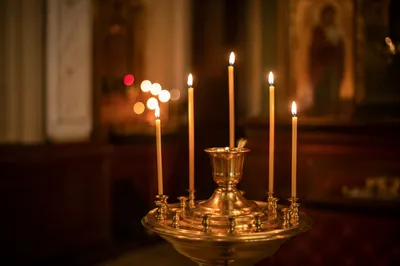 Warm Church Candle Bokeh Background
