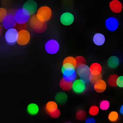 Colorful Bokeh Lights on Dark Background