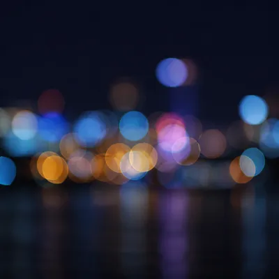 Colorful Night Bokeh Lights Background