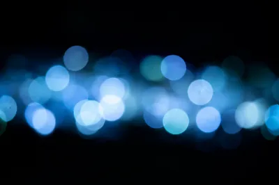 Cool Blue Bokeh Lights on Black