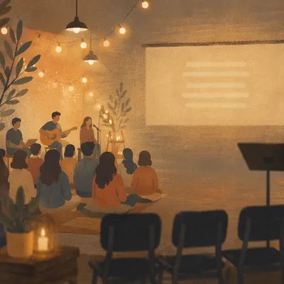 Warm Indoor Bokeh Lights and Chairs
