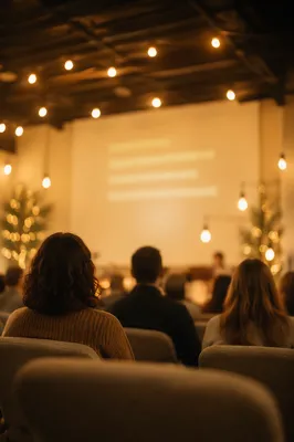 Warm Blurred Interior with Bokeh Lights