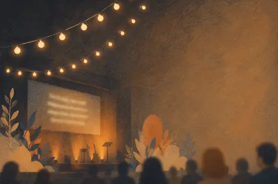 Warm Amber Bokeh in Gathering Hall