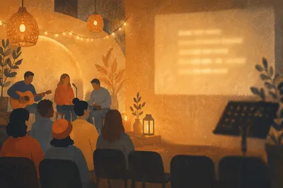 Warm Indoor Bokeh Lights and Chairs