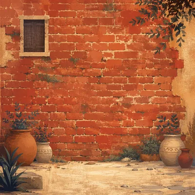 Weathered Red Brick Wall Background