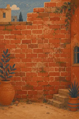 Rustic Red Brick Wall Background