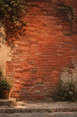 Weathered Red Brick Wall Background