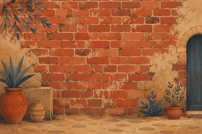 Rustic Red Brick Wall Background