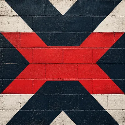Red Geometric Urban Brick Wall Background