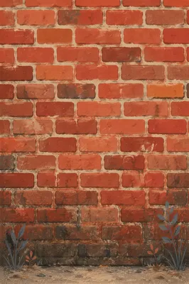 Aged Red Brick Wall Urban Background