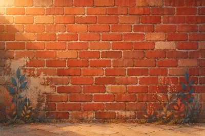 Aged Red Brick Wall Urban Background