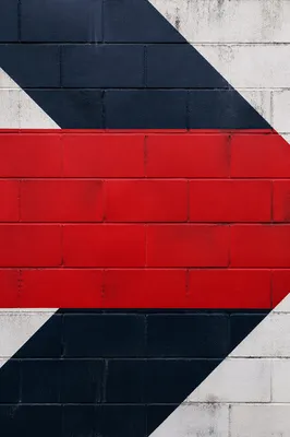 Red Urban Geometric Brick Wall Background