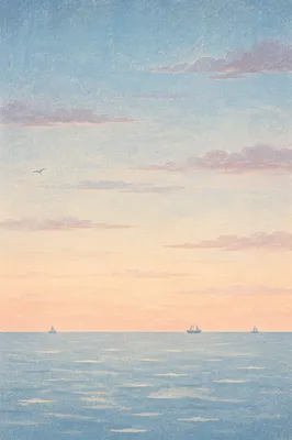 Calm Ocean Horizon Blue Gradient Background