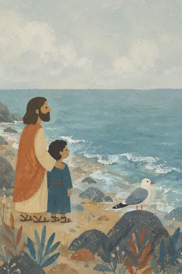 Calm Ocean Horizon with Solitary Seabird
