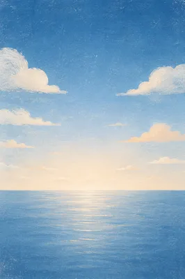 Calm Ocean Horizon Blue Gradient Background