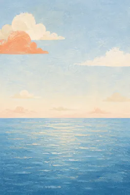Calm Ocean Horizon Blue Gradient Background
