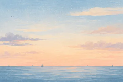 Calm Ocean Horizon Blue Gradient Background