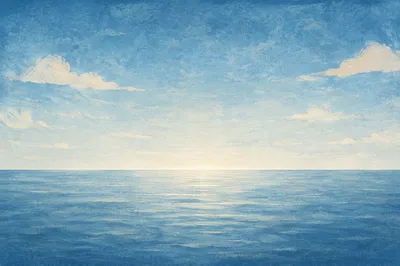 Calm Ocean Horizon Blue Gradient Background